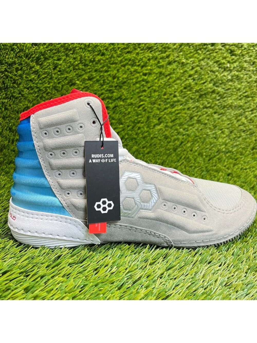 RUDIS JB Ultra Tornado Mens Size 10 Gray Blue Athletic Wrestling Shoes Sneakers